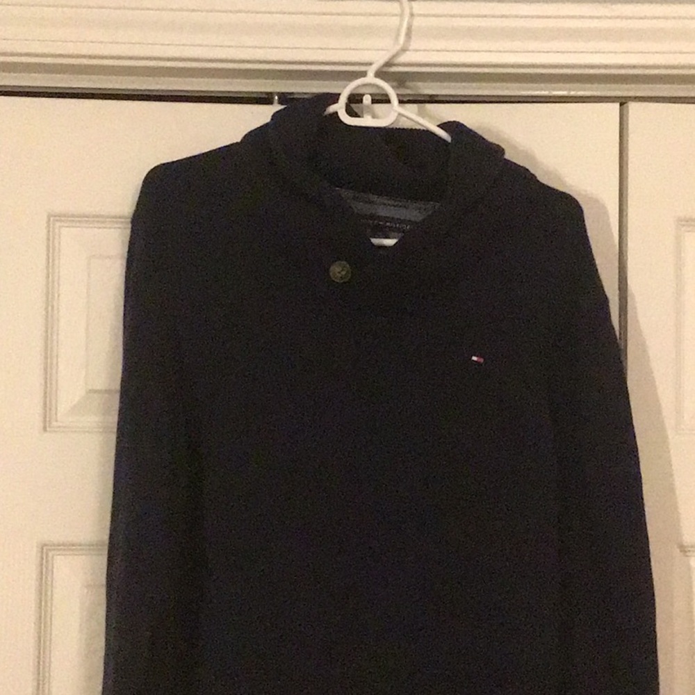 Blue Tommy Hilfiger Sweater w/Bulky Collar